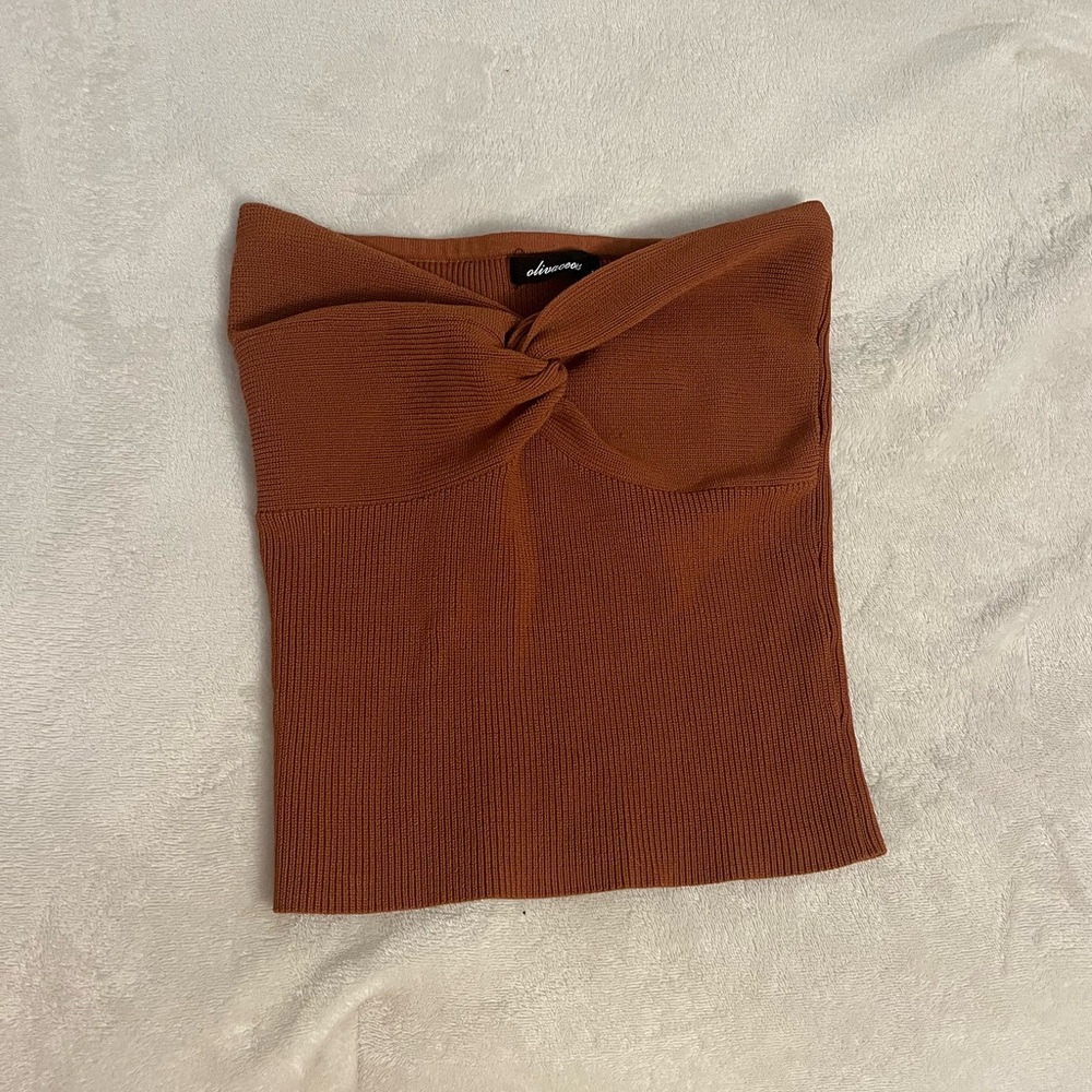 Oliviaceous Tube Top Orange/Brown Size M